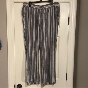 Striped linen pants